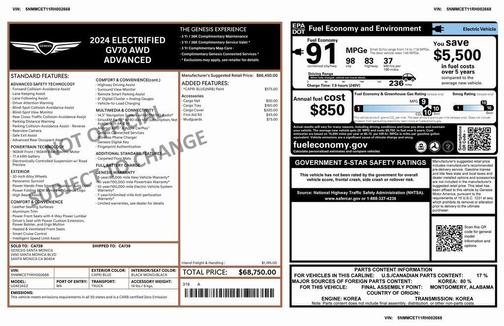 2024 Genesis Electrified GV70 Advanced AWD