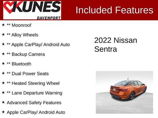 Orange 2022 Nissan Sentra SR