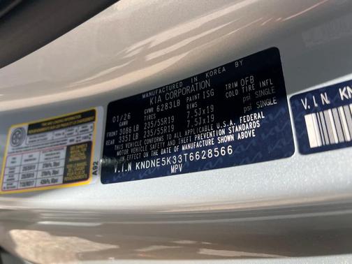 Ivory Silver 2026 Kia Carnival SX