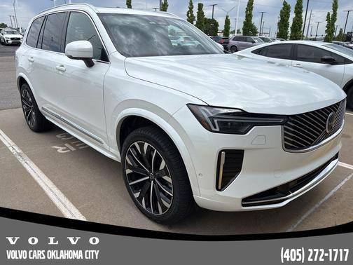 Crystal White Metallic 2025 Volvo XC90 Plug-In Hybrid T8 Plus 7-Seater