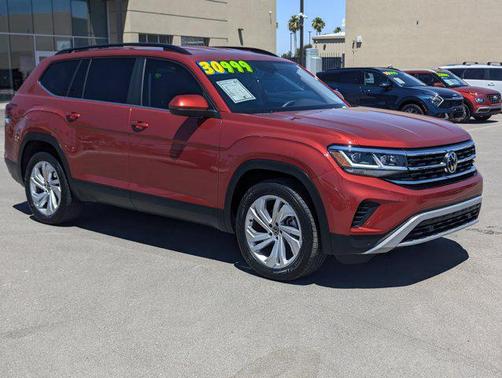 Aurora Red Metallic 2023 Volkswagen Atlas 3.6L SE w/Technology