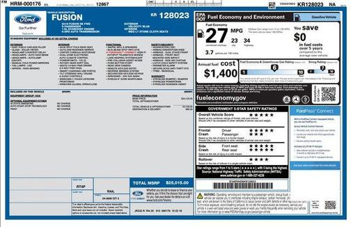 Blue Metallic 2019 Ford Fusion SE