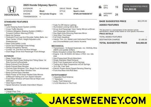 2025 Honda Odyssey Sport-L