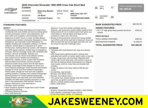 Slate Gray Metallic 2025 Chevrolet Silverado 1500 Custom