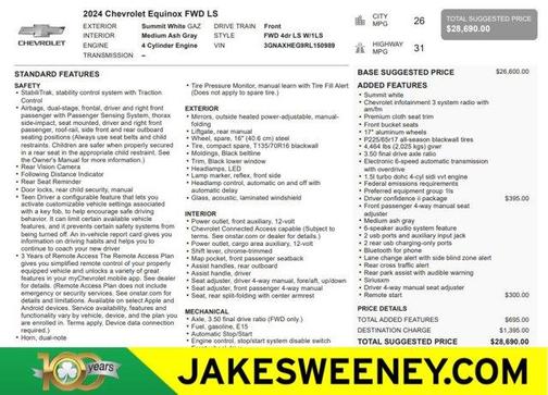 Summit White 2024 Chevrolet Equinox LS