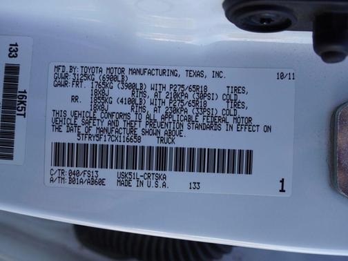 2012 Toyota Tundra Grade