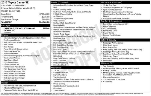 Silver 2017 Toyota Camry XLE