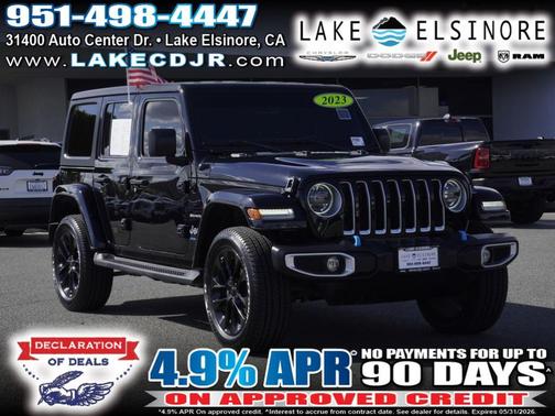 Black Clearcoat 2023 Jeep Wrangler 4xe Sahara