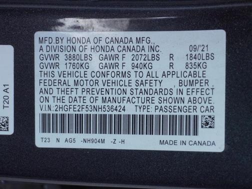 2022 Honda Civic Sport