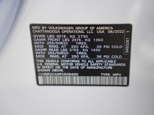 Opal White Pearl Effect 2023 Volkswagen Atlas 3.6L SEL