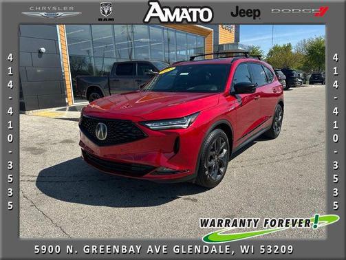Red 2022 Acura MDX A-Spec Package
