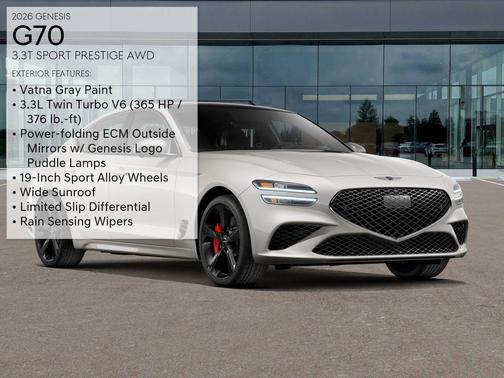 Gray 2026 Genesis G70 3.3T Sport Prestige