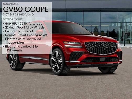 Red 2026 Genesis GV80 Coupe 3.5T e-SC