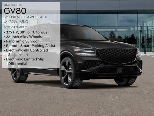 Vik Black 2026 Genesis GV80 3.5T Prestige Black