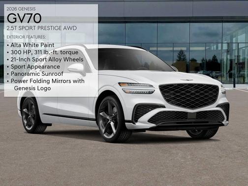 Alta White 2026 Genesis GV70 2.5T Sport Prestige