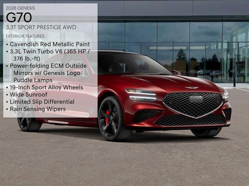 Red 2026 Genesis G70 3.3T Sport Prestige