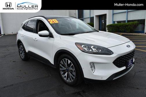 White 2020 Ford Escape Titanium Hybrid