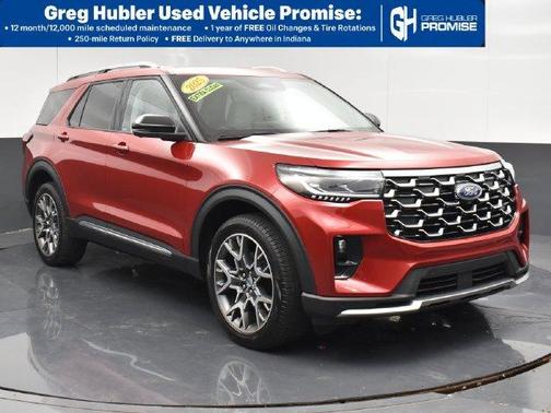 Red Metallic 2025 Ford Explorer Platinum