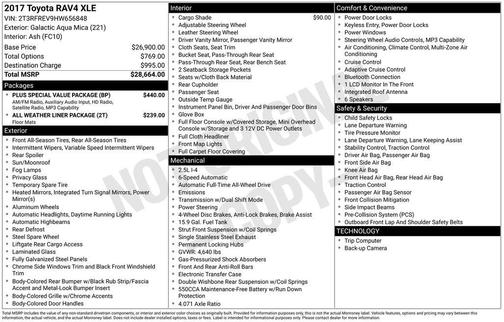 Aqua 2017 Toyota RAV4 XLE