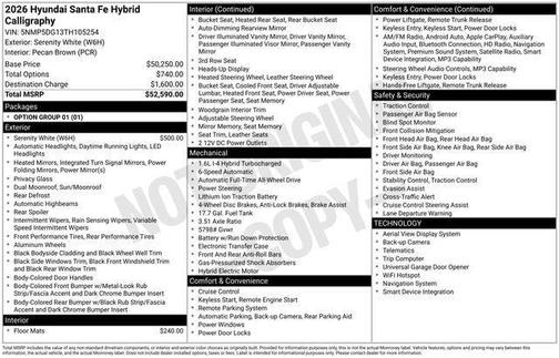 2026 Hyundai SANTA FE HEV Calligraphy