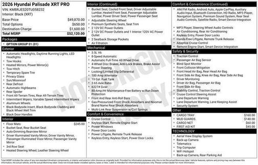 2026 Hyundai PALISADE XRT Pro