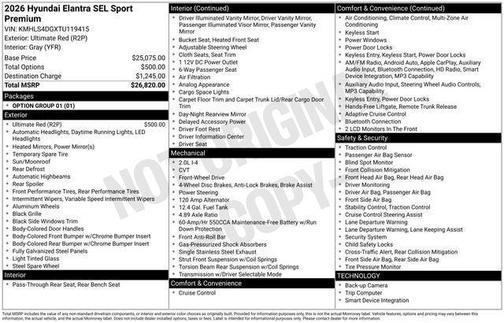 2026 Hyundai ELANTRA SEL