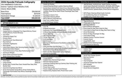 2026 Hyundai PALISADE Calligraphy