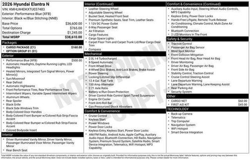 2026 Hyundai ELANTRA N Base