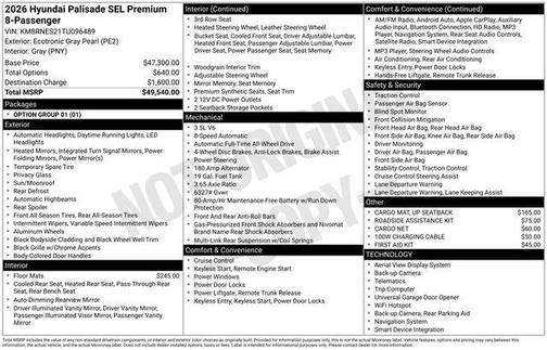 2026 Hyundai PALISADE SEL PREMIUM 8P