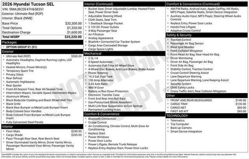 2026 Hyundai TUCSON SEL