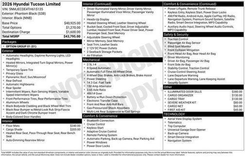 2026 Hyundai TUCSON Limited