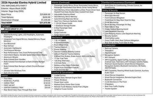 2026 Hyundai ELANTRA HEV Limited