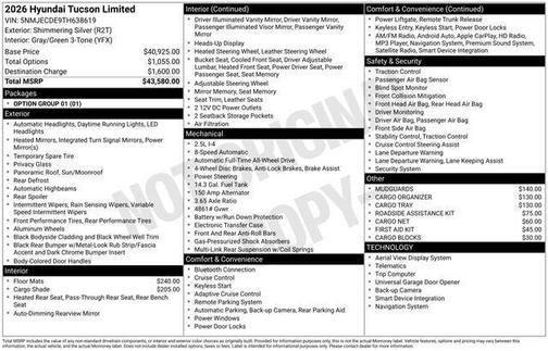 2026 Hyundai TUCSON Limited
