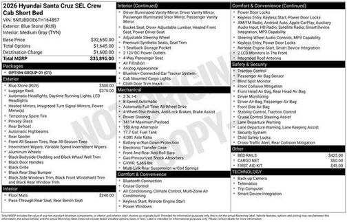 2026 Hyundai SANTA CRUZ SEL AWD