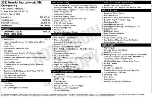 Phantom Black 2022 Hyundai TUCSON Hybrid SEL Convenience