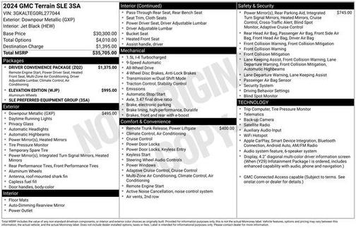 Metallic 2024 GMC Terrain SLE