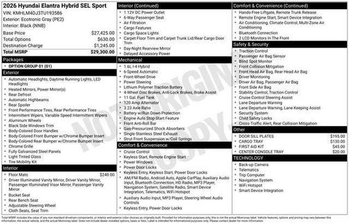 2026 Hyundai ELANTRA HEV SEL Sport