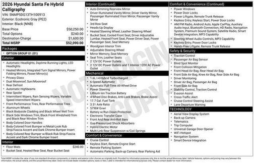2026 Hyundai SANTA FE HEV Calligraphy