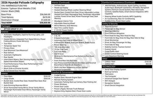 2026 Hyundai PALISADE Calligraphy