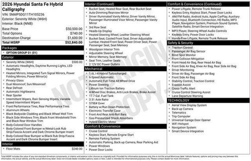 2026 Hyundai SANTA FE HEV Calligraphy