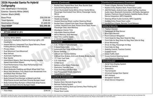 2026 Hyundai SANTA FE HEV Calligraphy