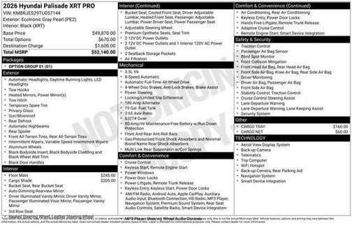2026 Hyundai PALISADE XRT Pro