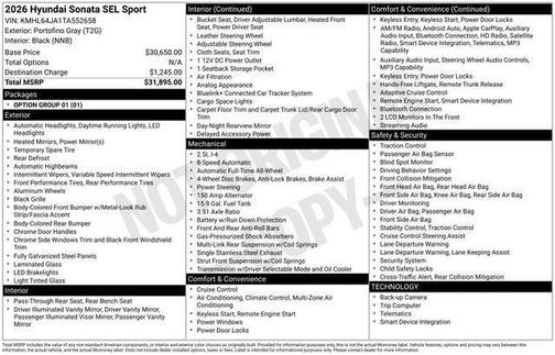2026 Hyundai SONATA SEL Sport