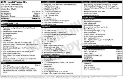 2026 Hyundai TUCSON SEL