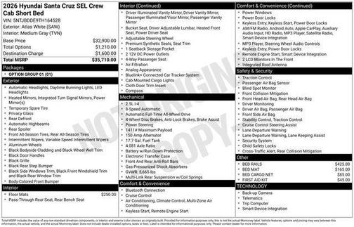 Atlas 2026 Hyundai SANTA CRUZ SEL