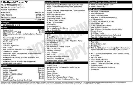 Gray 2026 Hyundai TUCSON SEL