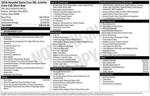 2026 Hyundai SANTA CRUZ SEL Activity