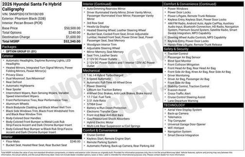 2026 Hyundai SANTA FE HEV Calligraphy