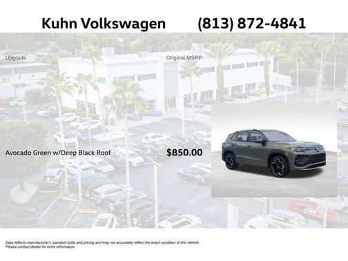 Avocado Green w/Deep Black Roof 2025 Volkswagen Tiguan 2.0T SEL R-Line 4MOTION