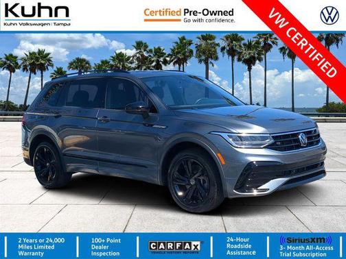 Platinum Gray Metallic 2023 Volkswagen Tiguan 2.0T SE R-Line Black